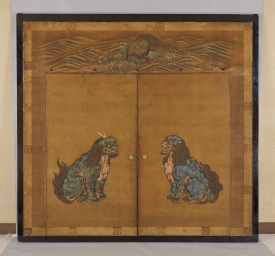 オリジナル開運絵画イラスト抽象画「獅子狛犬と子獅子狛犬」 獅子・狛犬・負文亀 - 京都御所