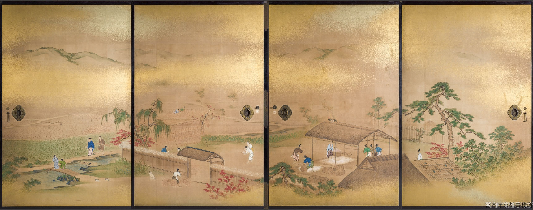 修学院離宮の棚田と京都御所の四季耕作図 - 京都御所